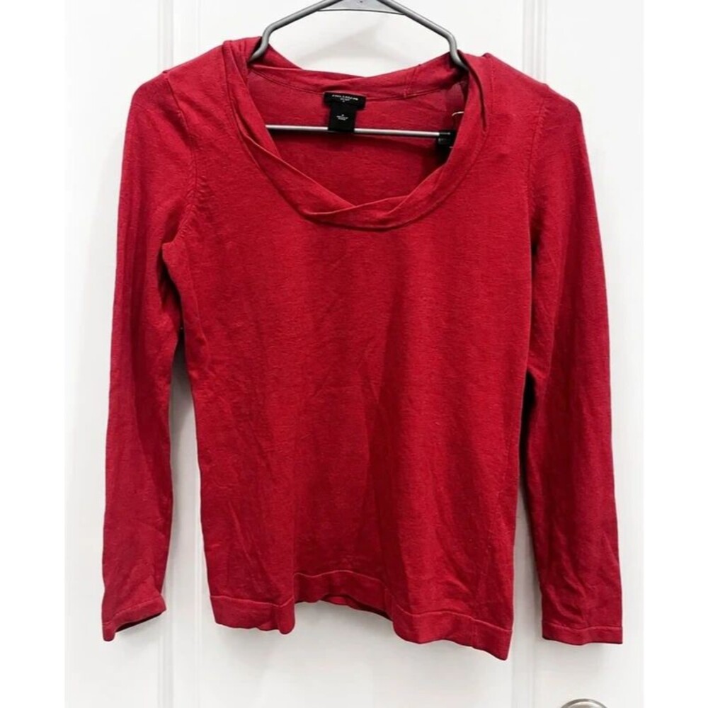 Ann Taylor Women’s Red Long Sleeve Cowl Neck Top Size Small